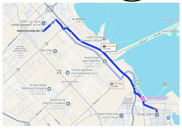 Map to Jubail O&M Company